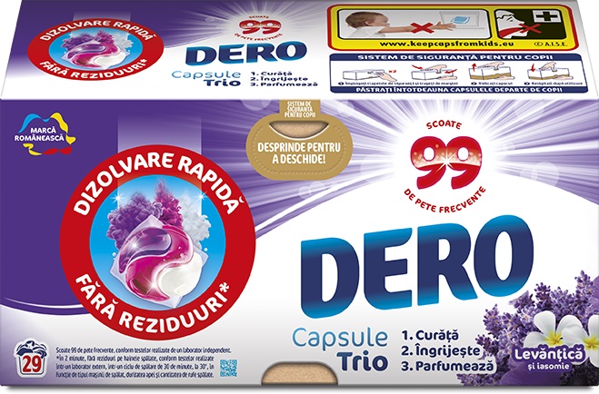 Detergent Dero Capsule Trio Levantica si Iasomie 29 Capsule
