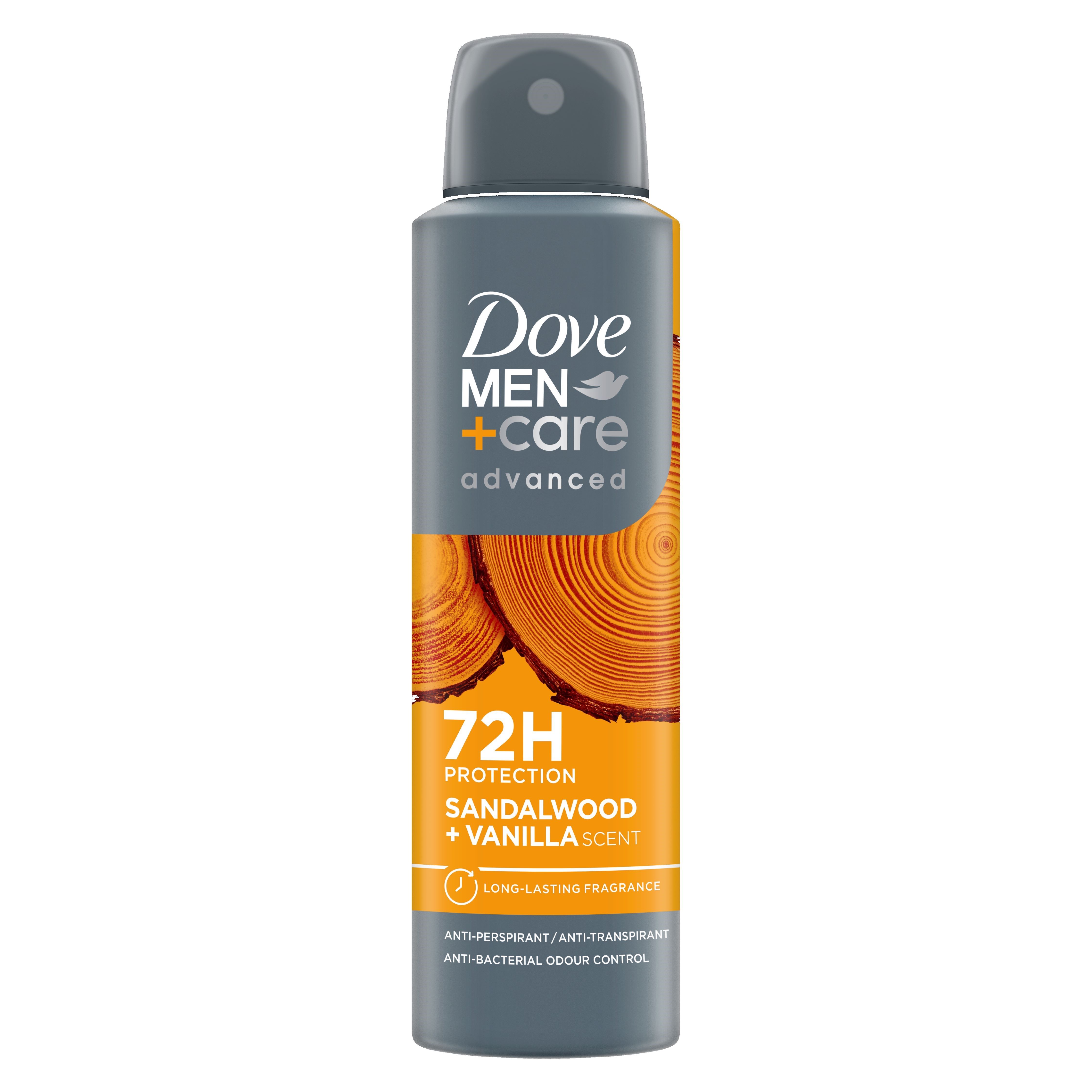 Antiperspirant spray Dove Deo Men +Care Advanced Sandalwood+Vanila Scent 150 ml.