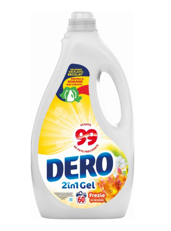 Gel concentrat spalare automata Dero 2in1 Gel Frezie 3.0L  (60 spalari)