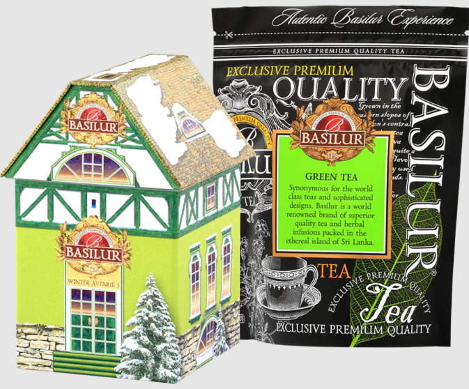 Ceai verde  Basilur Tea House  WINTER AVENUE 3, cutie metalică, 100 g