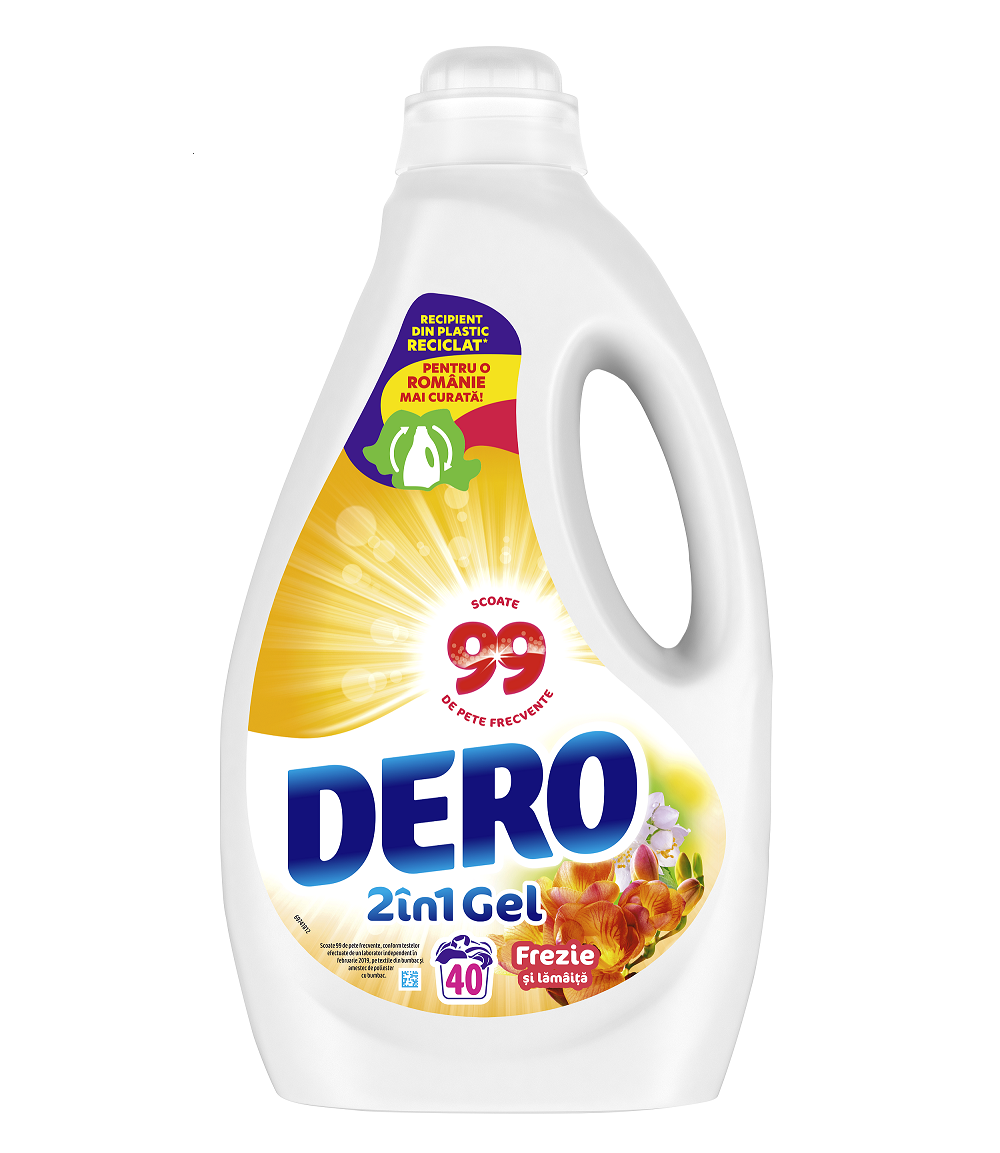 Gel concentrat spalare automata Dero 2in1 Gel Frezie 2.0L  (40 spalari)
