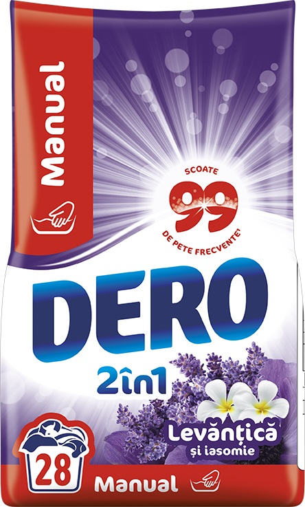 Detergent Dero Manual 2in1 Lavanda si Iasomie 1.4  kg (28 spalari)