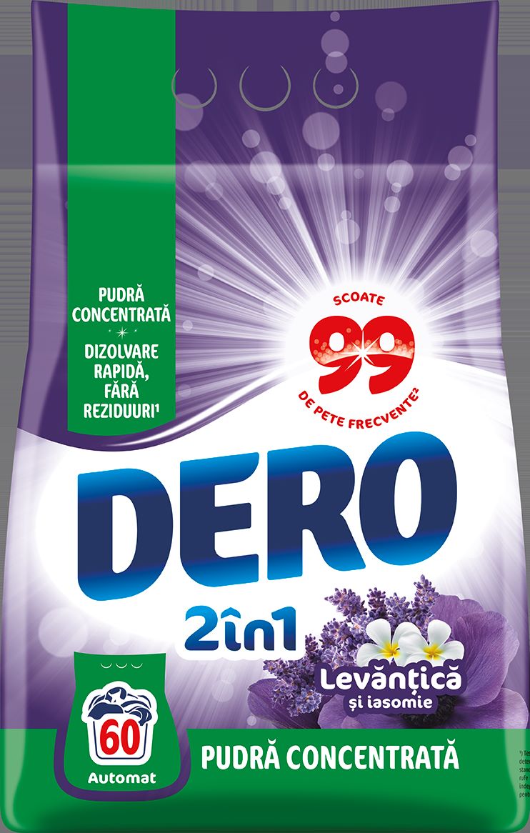 Detergent Dero Automat  2in1 Lavantica si Iasomie 4.5Kg (60 spalari)