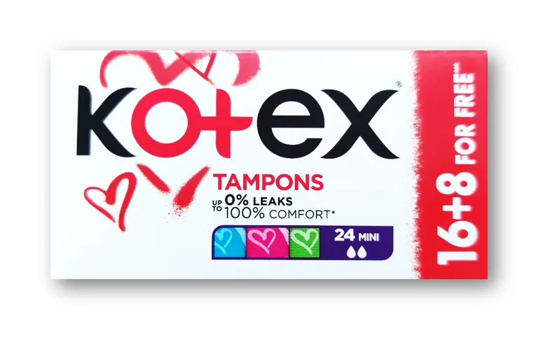 Tampoane Kotex Mini, 16+8 buc