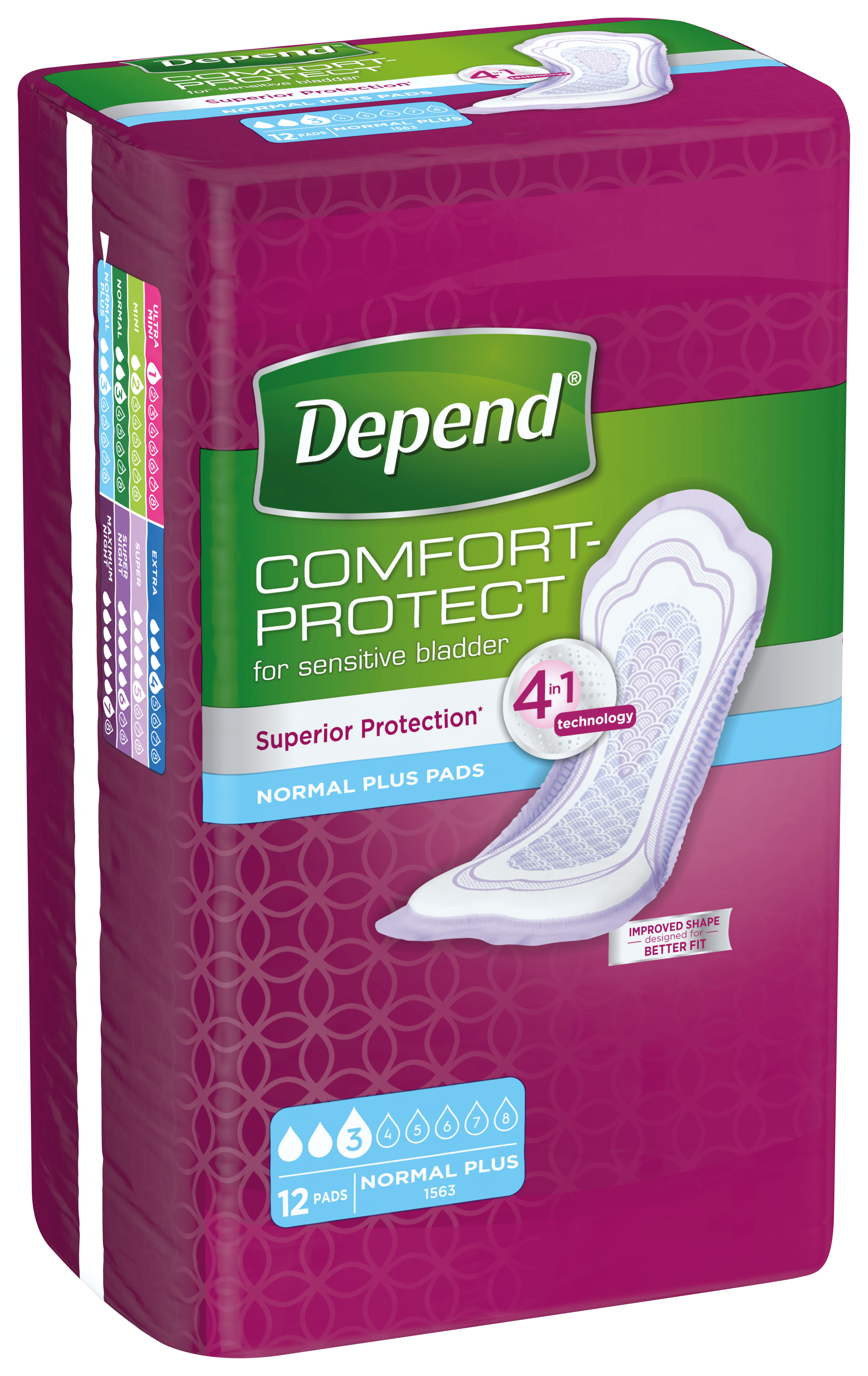 Absorbante urologice Depend Comfort Protect Normal Plus, 12 buc.