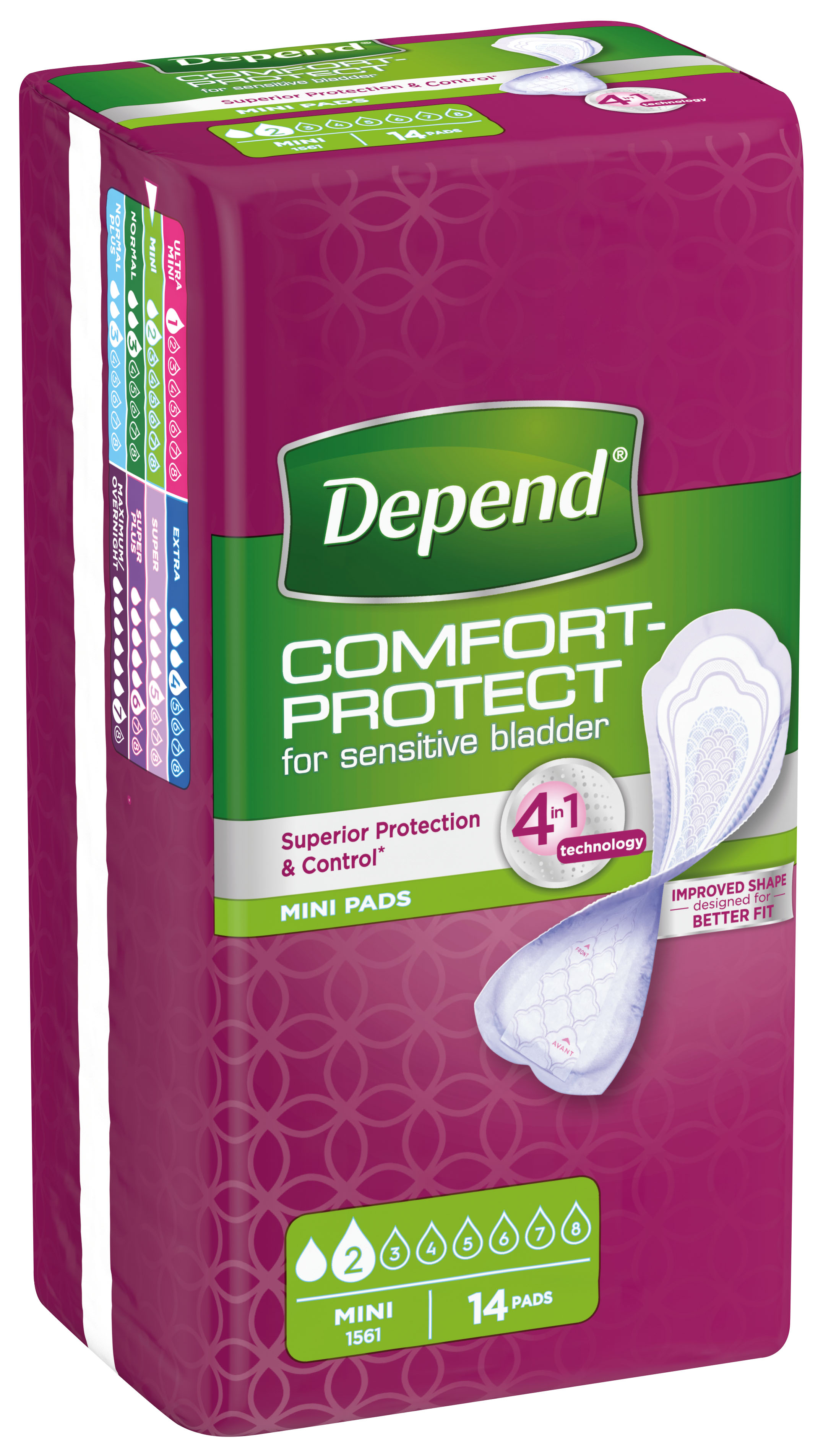 Absorbante urologice Depend Comfort Protect Mini, 14 buc.