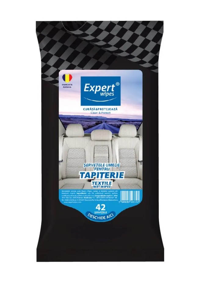 Romtec Expert Wipes, Șervețele Umede Auto pentru Tapițerie 42 buc.