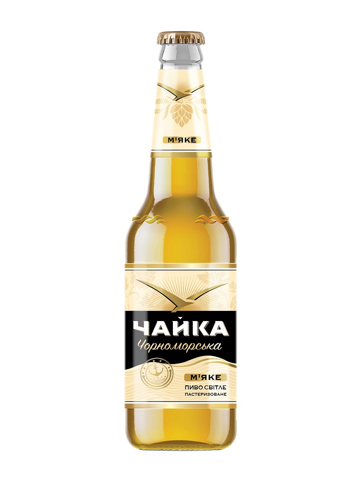 Пиво Чайка Чорноморська, светлое фильтрованное, 0,45 л