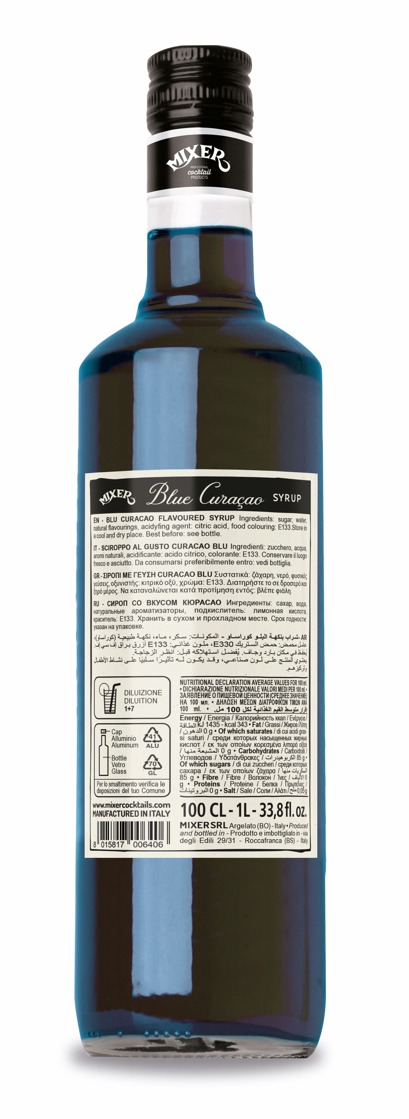 Mixer Sirop Blue Curacao, 1L