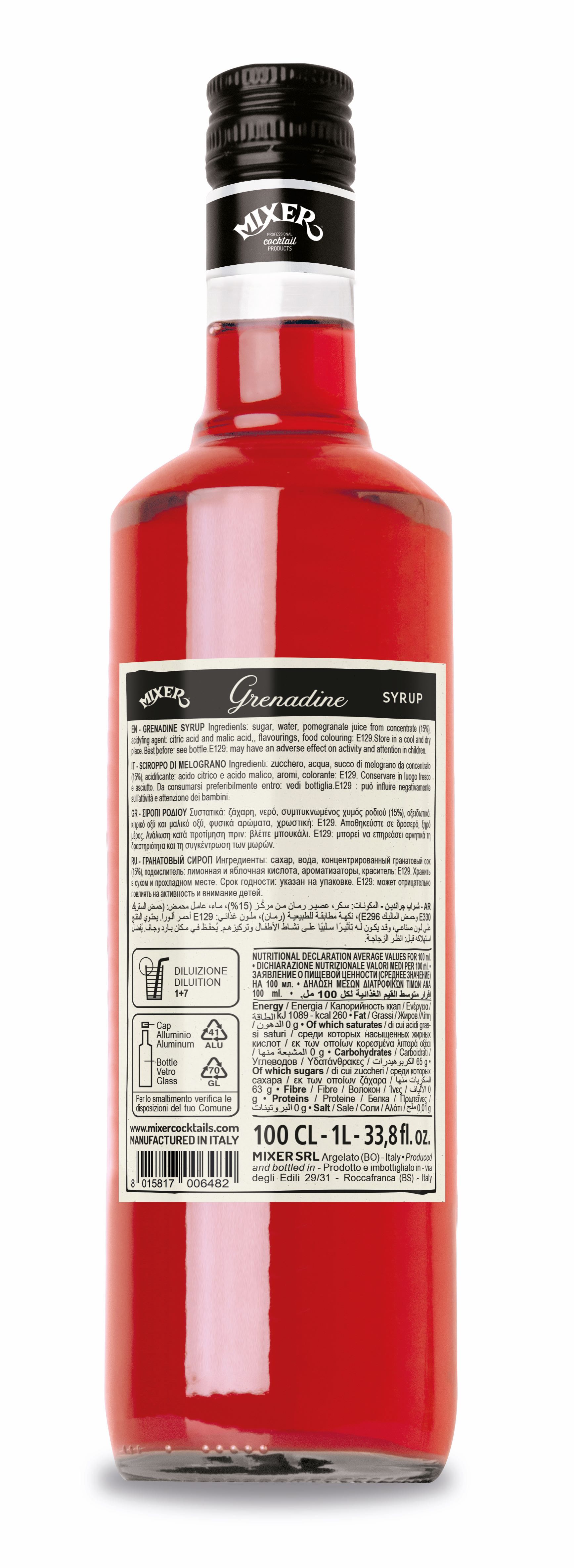 Mixer Sirop de rodie – grenadină, 1L