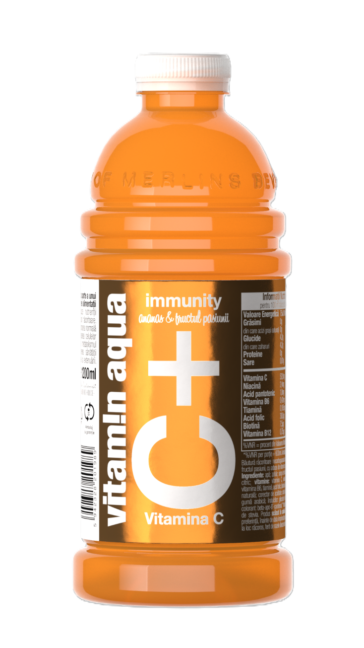 Merlin's vitamin aqua C+ pineapple & passionfruit, 1,2 L