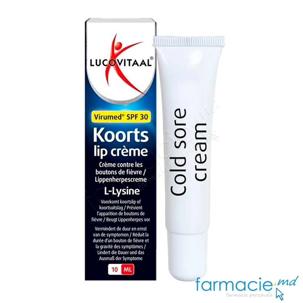 Lucovitaal Crema Antiherpes buze cu L-Lysine, SPF30 10ml