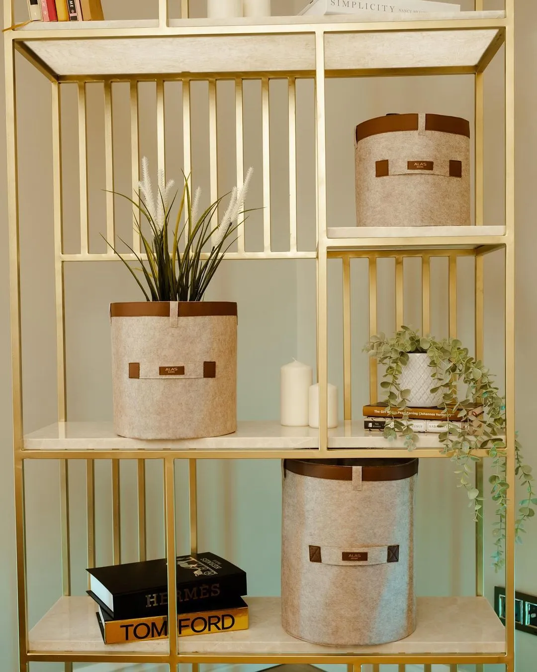 Coș cu curea din piele MEGA 33x25cm
