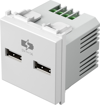 Priza USB 5V 1A 2M alba(EM65PW-U)