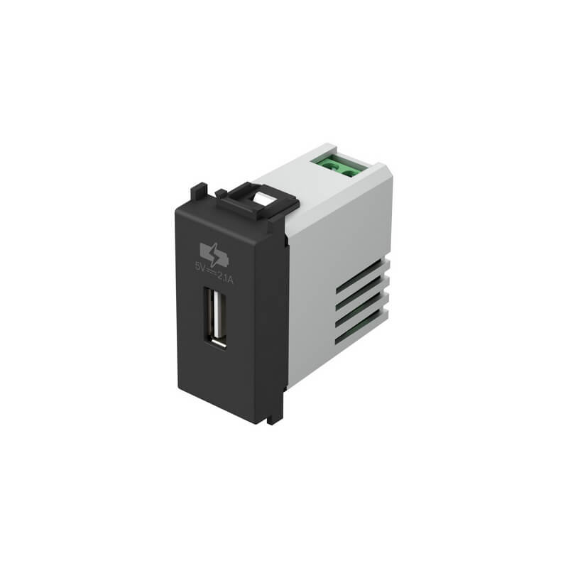 Priza USB 5V 2.1A 1M negru mat(EM66SB-U)