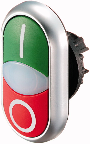 M22-DDL-GR-X1/X0 Cap buton comanda dublu, verde/rosu
