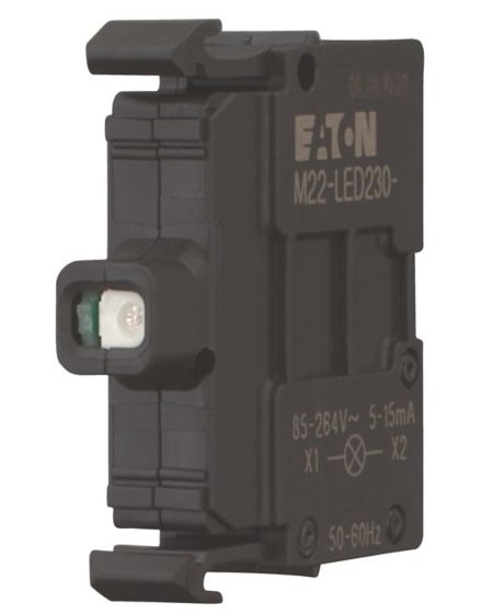 M22-LED230-G Element cu LED230V,verde, frontal