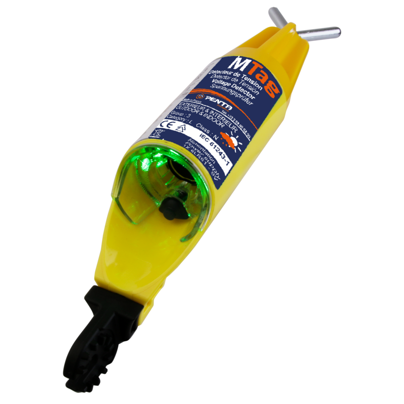 Detector de tensiune in cutie de protectie metalica
