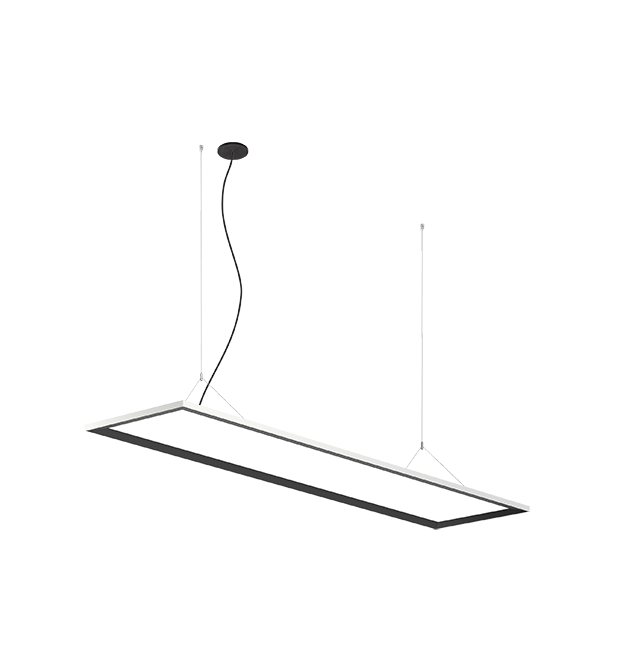 Skyler SDI-A RF 6600lm 62+45 W 840/RGB 1572x367 mm DALI-DS black/white+susp STR 1.5m +white cup 