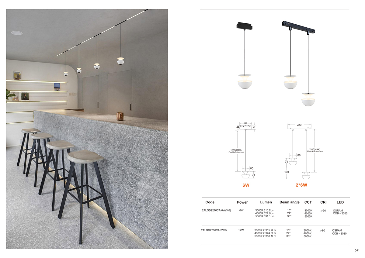 Corp iluminat LED pendant 6W 4000K halfmoon Black 2ALGD2216CA-6W BLK