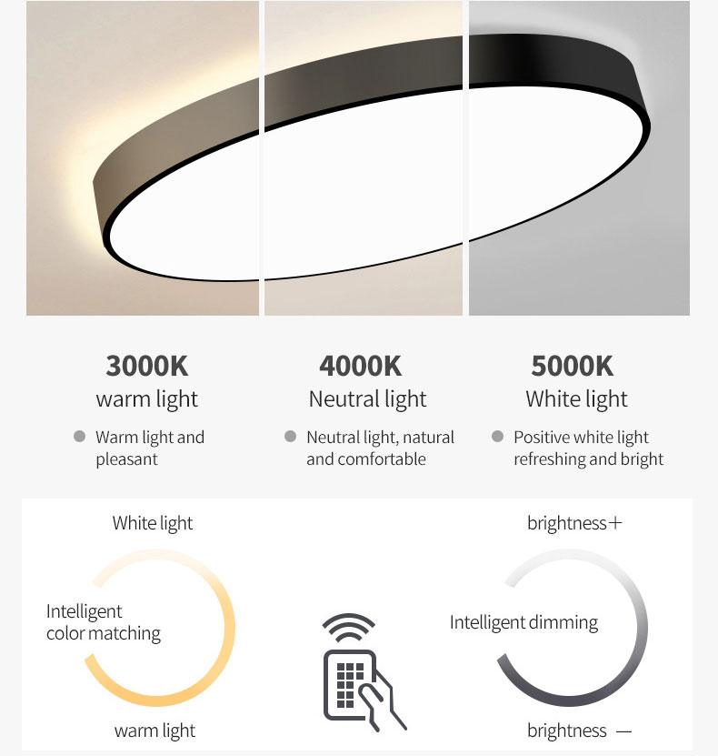 Led Round luminaires white 60W Size H:65mm