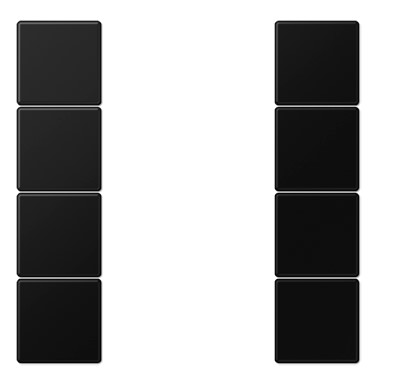 LS504TSAWWM набор клавиш на 4 зоны KNX, черный матовый