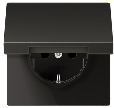 AL1520KLAN Розетка Schuko 16 А с крышкой, антрацит
