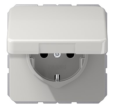 CD1520BFKLLG Priza Schuko 16 А cu capac, gri deschis