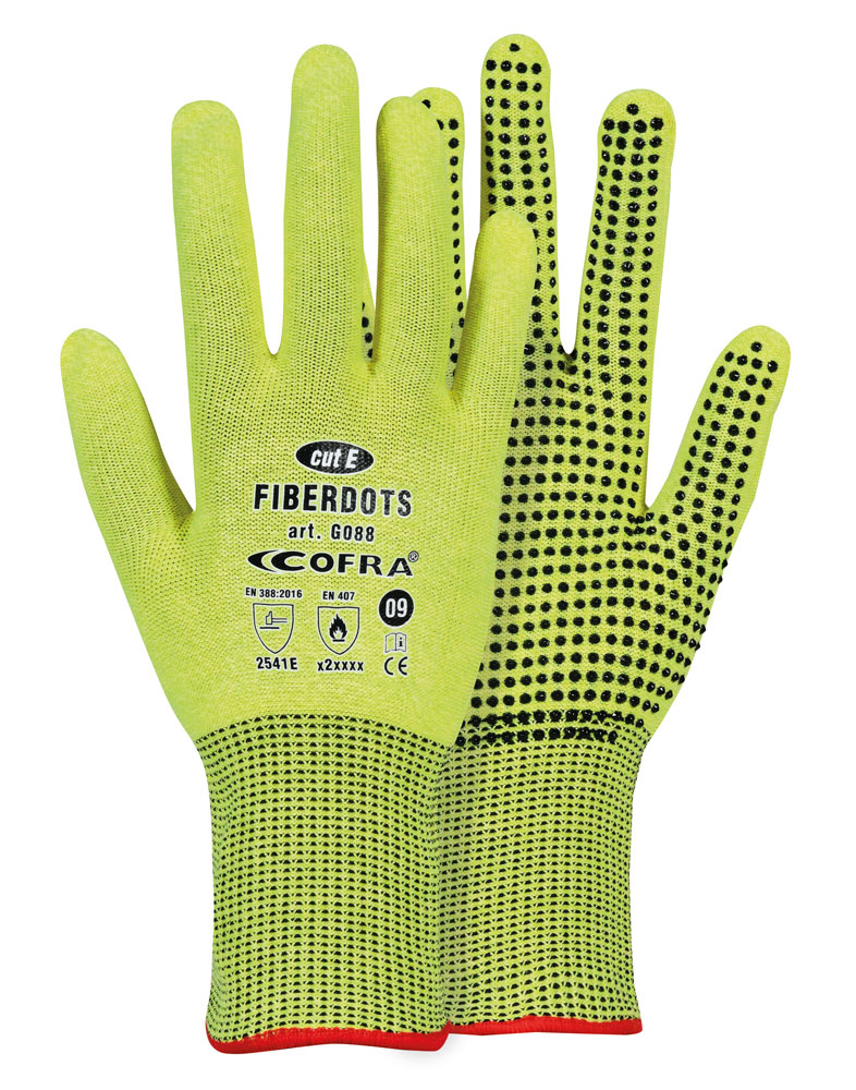 Manusi tricotate cu picouri din nitril FIBERDOTS DOZ