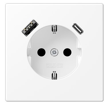 LS1520-15CAWWM Priza Schuko 16A cu USB, alb mat