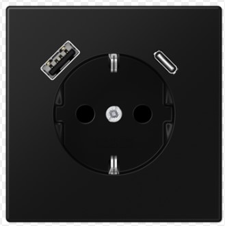 LS1520-15CASWM Priza Schuko 16 A cu USB, negru mat