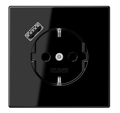 LS1520-18ASW Priza Schuko 16A cu USB, negru