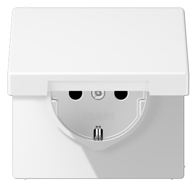 LS1521KLWWM Priza Schuko 16 А cu capac, alb mat