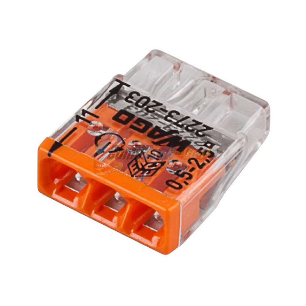 2273-203 conector compact pentru 3 conductori 24A ORANGE (100 buc/set)
