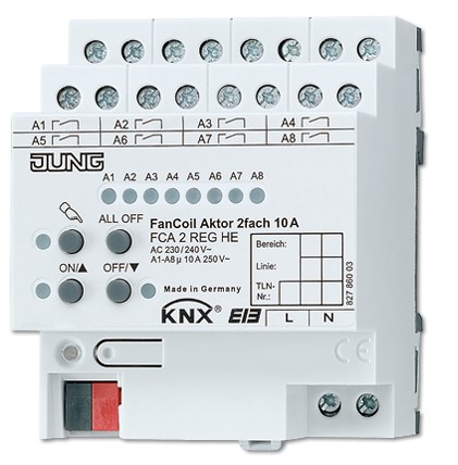 FCA2REGHE Actuator KNX Fan‑Coil dublu