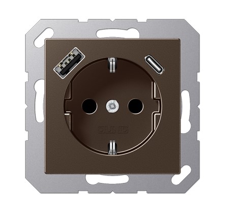 A1520-15CAMO Priza USB 2 term Acreation mokko