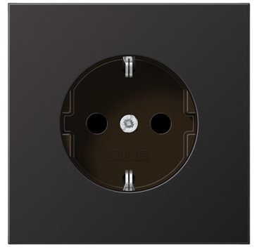 AL1520KID Розетка Schuko 16 A с защитой, алюминий темный