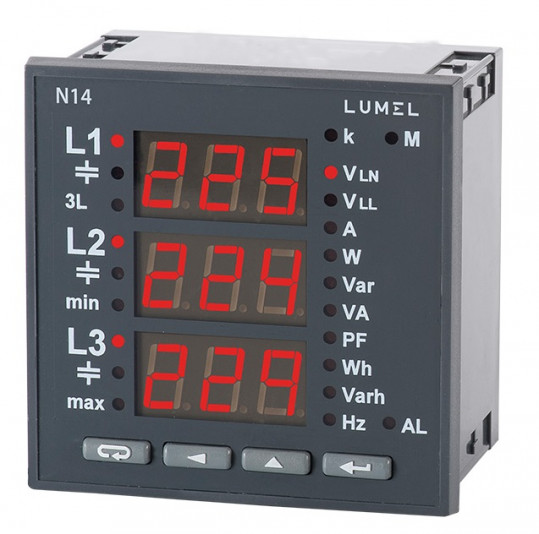 Analizator de rețea de energie electrică trifazat N14
