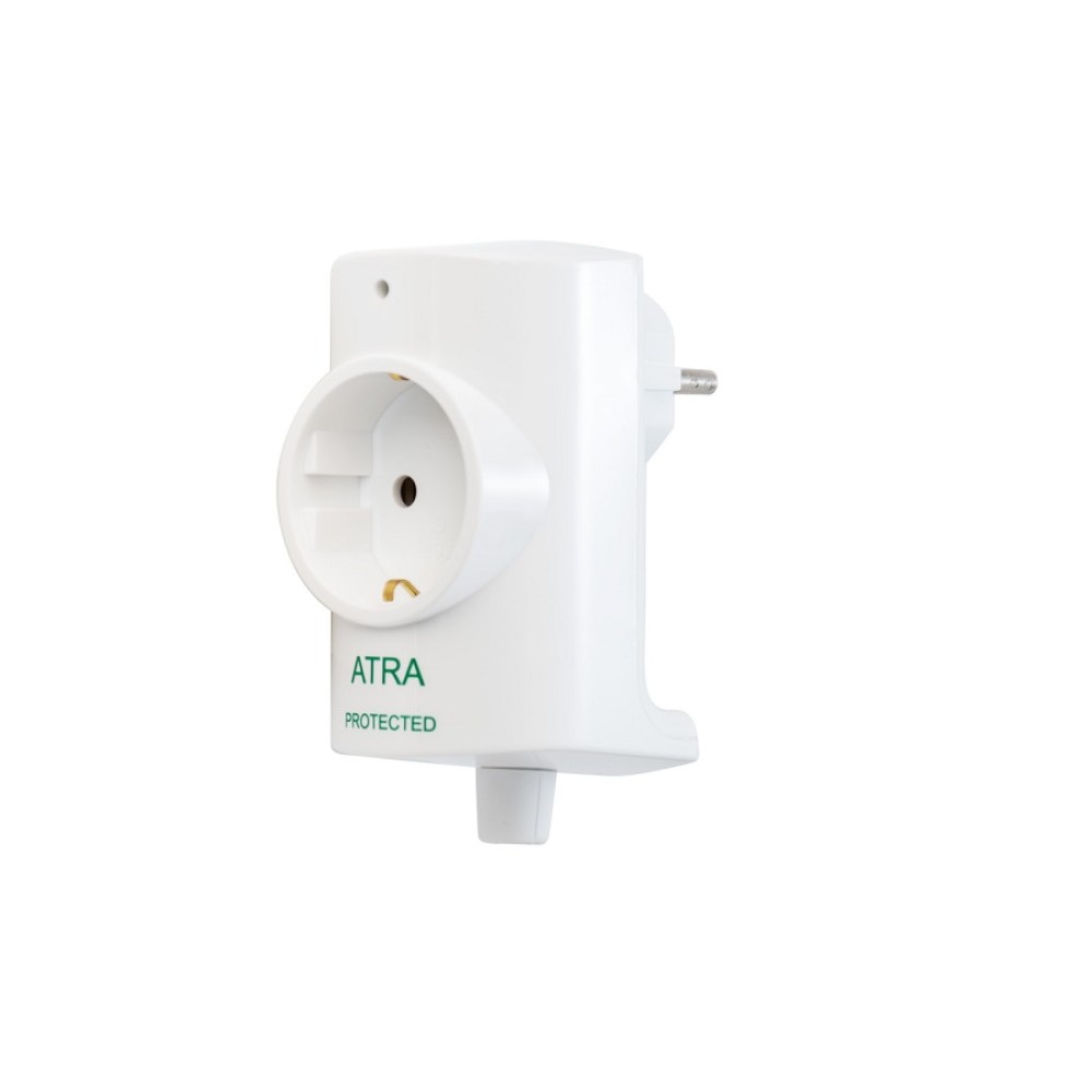 Adaptor stecher combinat cu priza cu protectie la supratensiune, supraincarcare si varfuri de energi