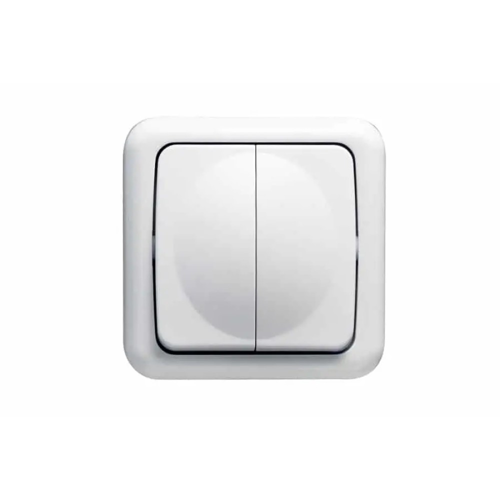 Выключатель двухклавишный IP44 10A