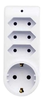 Stecher cu 4 prize cu protectie 1x2P+E+ 3x2P 16A alb