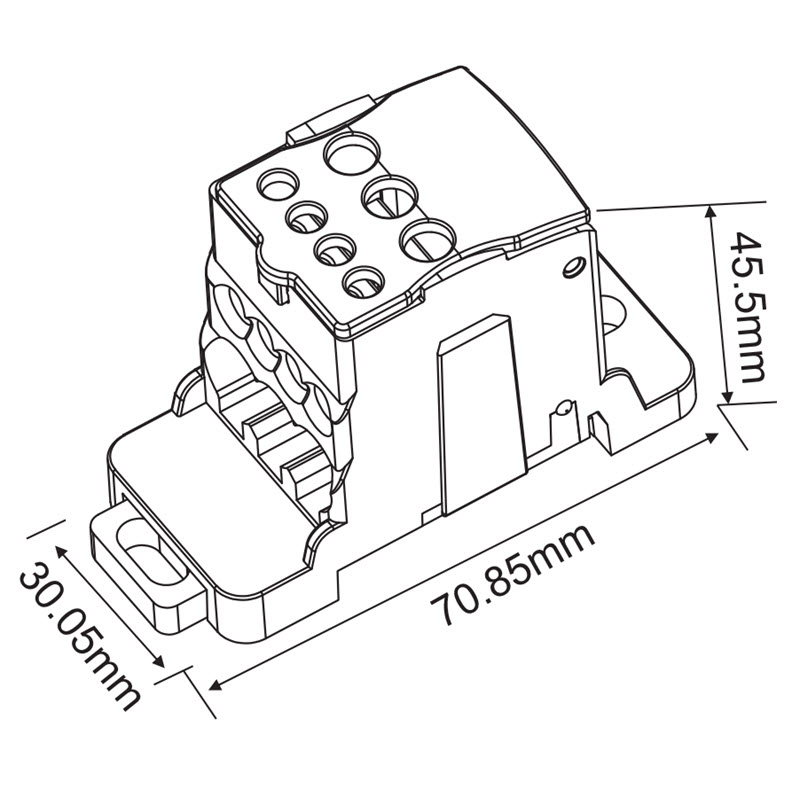 Bloc de distributie sina DIN 80A green, UKK80AG