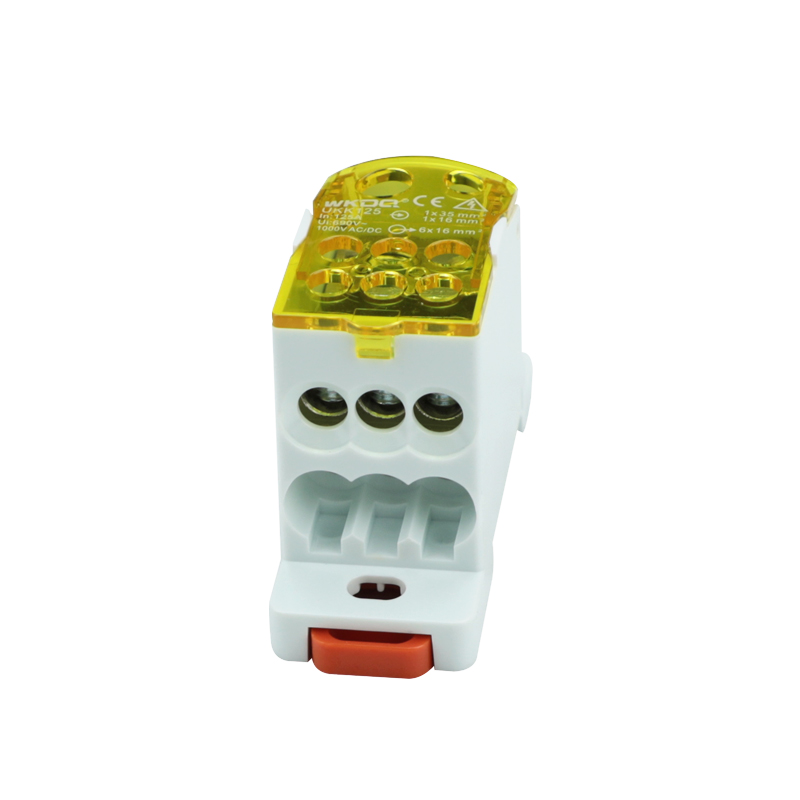 Bloc de distributie sina DIN 125A yellow, UKK125AY