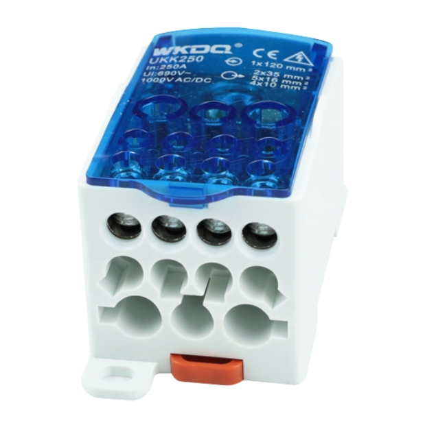 Bloc de distributie sina DIN 250A blue, UKK250AB