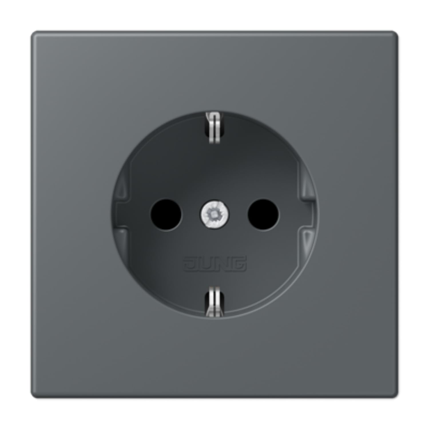 SCHUKO®-розетка, 16 A 250 В ~, duroplastic lacquered, Серия LS, gris foncé 31 (32010)