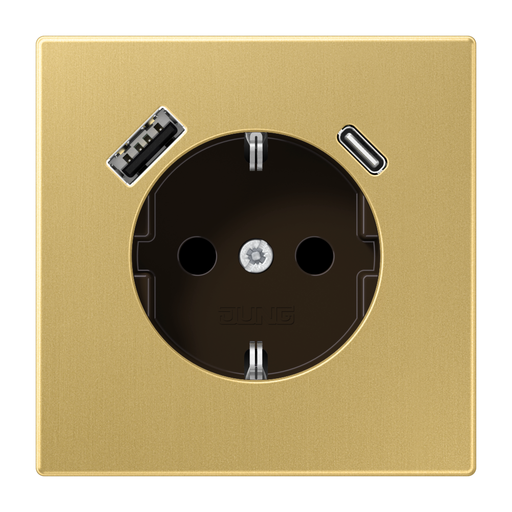 ME1520-15CAC Priza Schuko 16A cu USB, alama-auriu Classic