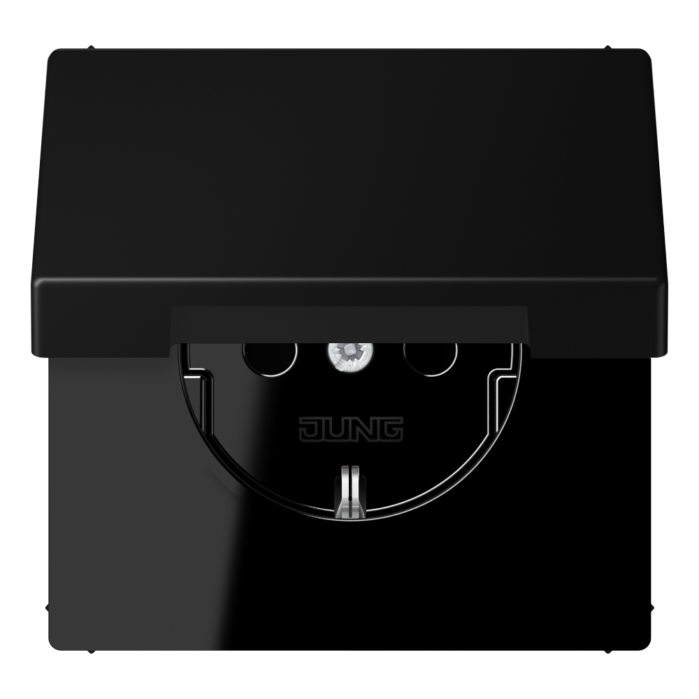 LS1520BFKLSWM Priza Schuko 16 А cu capac, negru mat