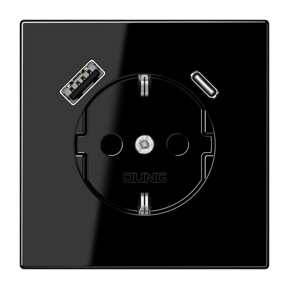 LS1520-15CASW Priza Schuko 16 A cu USB, negru