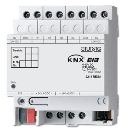 2214REGA Analog KNX pentru toate cele 4 grupuri 