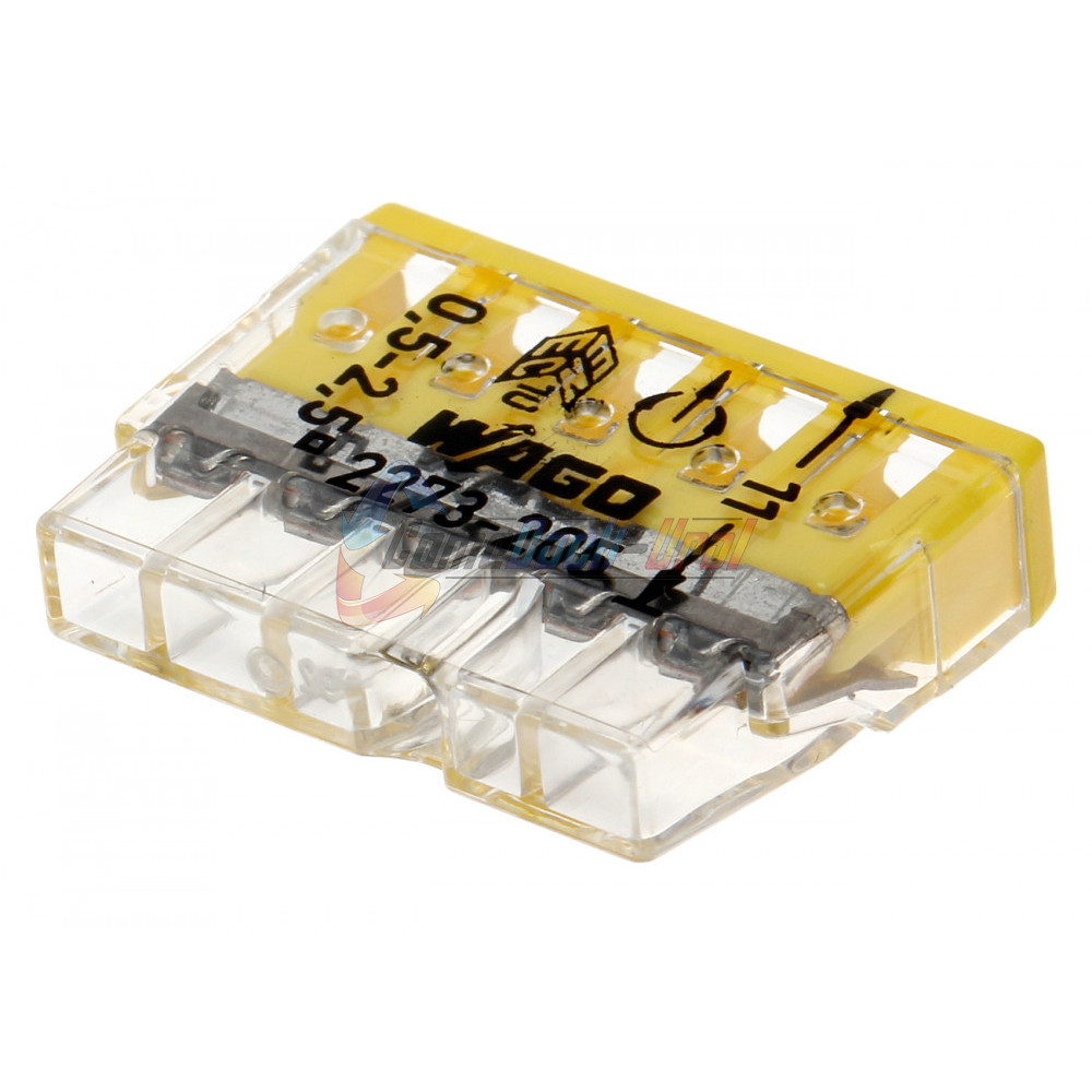 2273-205 conector compact pentru 5 conductori 24A GALBEN (100buc/set)